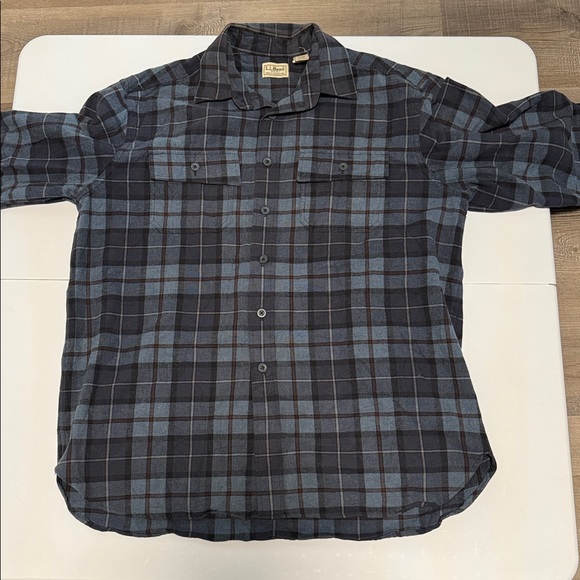 Vintage L.L.Bean Plaid Long Sleeve Flannel - Picture 3 of 9